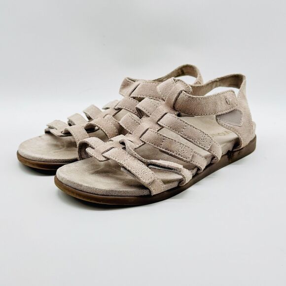 Vionic Sandals Womens 8 Gray Suede Strappy Gladiator Cage Casual Comfort Shoes - Picture 4 of 13